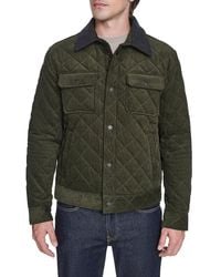 Cole Haan - Diamond Quilted Corduroy Trucker Jacket - Lyst