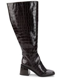 Sam Edelman - Wade Faux Croc-effect Leather Knee Boots - Lyst