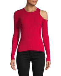 Lea & Viola Cold-shoulder Sweater - Red
