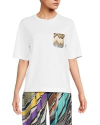 Missoni - Missoni Chevron Trim Cotton T-Shirt - Lyst