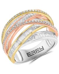 Effy - 14K Tri Tone & 1.81 Tcw Diamond Ring - Lyst