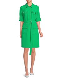 Sharagano - Belted Mini Dress - Lyst