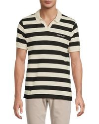 Karl Lagerfeld - Striped Cotton-Blend Polo Shirt - Lyst