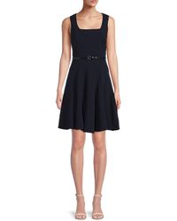 Tommy Hilfiger - Solid Fit & Flare Dress - Lyst