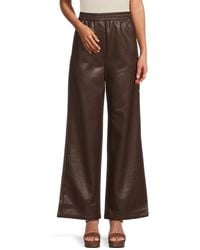 The Range - Faux Leather Wide Leg Pants - Lyst