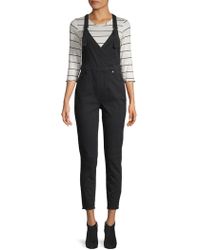 BCBGeneration Woven Surplice Overalls - Black