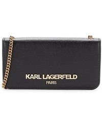Karl Lagerfeld - Logo Leather Chain Crossbody Bag - Lyst
