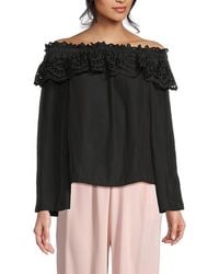 Ramy Brook - Off-The-Shoulder Eyelet Ruffle Top - Lyst