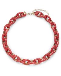 Kenneth Jay Lane - Goldplated Enamel Link Chain Necklace - Lyst