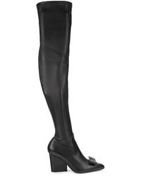 Ferragamo Leather Over-the-knee Boots - Black