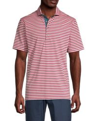Greyson Manistee Striped Polo - Red