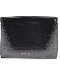 Marni - Leather & Suede Trifold Wallet - Lyst