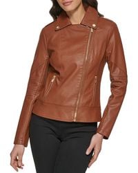 Guess - Faux Leather Asymmetrical Moto Jacket - Lyst