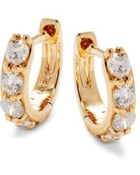 Saks Fifth Avenue - 14K & 0.20 Tcw Diamond Huggies Earrings - Lyst