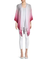 Missoni Fringed Ombre Chevron Cotton Cape - Pink