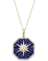 Effy - 14k Yellow Gold, Lapis Lazuli & Diamond North Star Necklace - Lyst