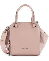 Calvin Klein - Marble Faux Leather Double Top Handle Bag - Lyst