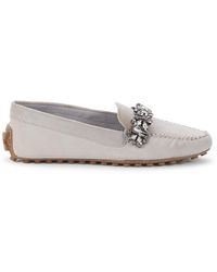 Karl Lagerfeld Perryn Suede Driving Loafers - Grey