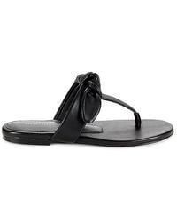 Stuart Weitzman - Leather Flat Sandals - Lyst