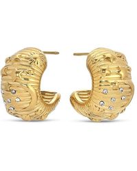 Eye Candy LA - Golden Elena Goldtone & Cubic Zirconia Half Hoop Earrings - Lyst