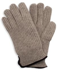 Portolano - Suede-Piped Cashmere Gloves - Lyst