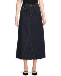 Joe's Jeans - Denim Midi Skirt - Lyst