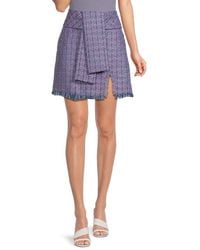 Lanvin - Tweed Frayed Mini Skirt - Lyst