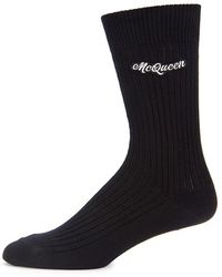 Alexander McQueen - Logo Ribbed Crew Socks - Lyst
