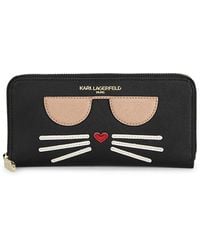 Womens Wallets and cardholders Karl Lagerfeld Wallets and cardholders Pink Karl Lagerfeld Peeking Karl Continental Wallet in Fuchsia 