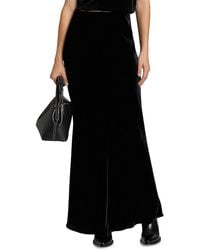 L'Agence - Zeta Velvet Maxi Skirt - Lyst