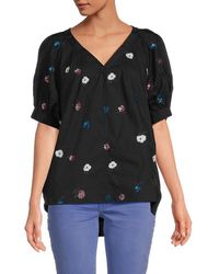 3.1 Phillip Lim - Floral Sequin & Embroidery Blouse - Lyst