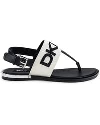 DKNY Amber Slingback Thong-toe Sandals - Black