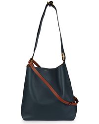 Burberry The Leather Grommet Detail Hobo Bag - Green