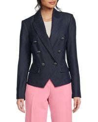 Karl Lagerfeld - Double-breasted Stretch Woven Peak-lapel Blazer - Lyst