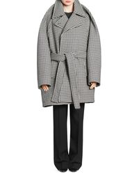 Balenciaga Pinched Houndstooth Wool & Cashmere Wrap Jacket - Black