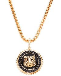 Effy - 14k Goldplated Sterling Silver, Onyx & Diamond Tiger Pendant Necklace - Lyst