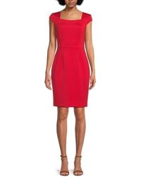 Calvin Klein - Solid Knee-Length Dress - Lyst