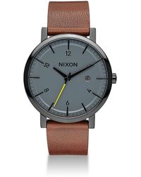 Nixon Rollo Leather Strap Watch - Natural