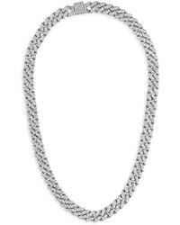 Esquire - Sterling & Cubic Zirconia Curb Chain Necklace - Lyst