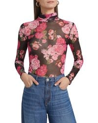 Generation Love - Tyla Floral-Mesh Turtleneck Top - Lyst