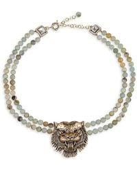 Eye Candy LA - Luxe Asal Goldtone Amazonite, Agate & Cubic Zirconia Beaded Pendant Necklace - Lyst
