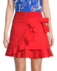 Tanya Taylor Dawson Wrap Poplin Mini Skirt - Red