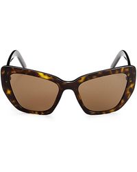 Prada 55mm Havana Cat Eye Sunglasses - Brown