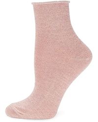 Richer Poorer Bettie Metallic Ankle Socks - Pink