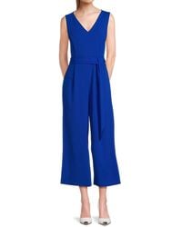 Calvin Klein - Cropped Belted Jumpsuit - Lyst