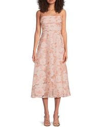 Kay Unger - Emmeline Floral A-Line Midi-Dress - Lyst