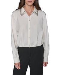 Karl Lagerfeld - Luxe Embellished Collar Knit Shirt - Lyst