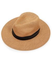 Vince Camuto - Leather Panama Hat - Lyst