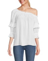 Ramy Brook - Claire Ruffle Off Shoulder Top - Lyst