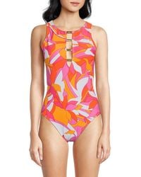 Beyond Control - Printed Round Neck One-Piece Swimsuit - Lyst